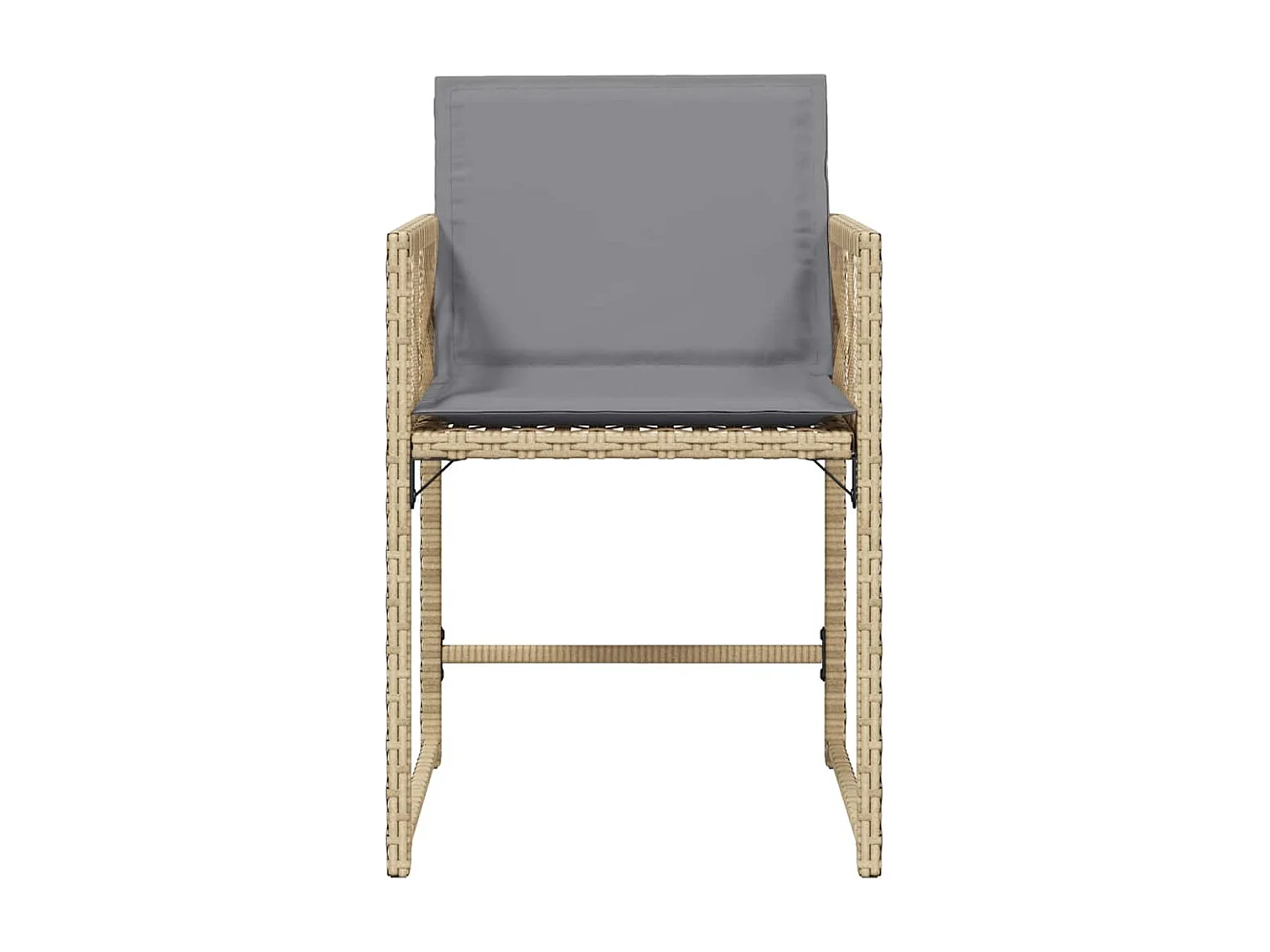 Chaises de jardin avec coussins lot de 4 mélange beige