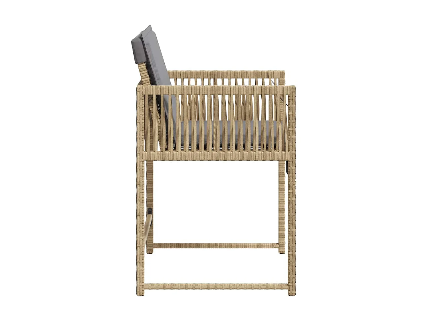 Chaises de jardin avec coussins lot de 4 mélange beige