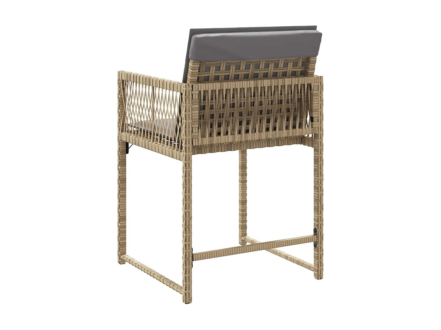 Chaises de jardin avec coussins lot de 4 mélange beige