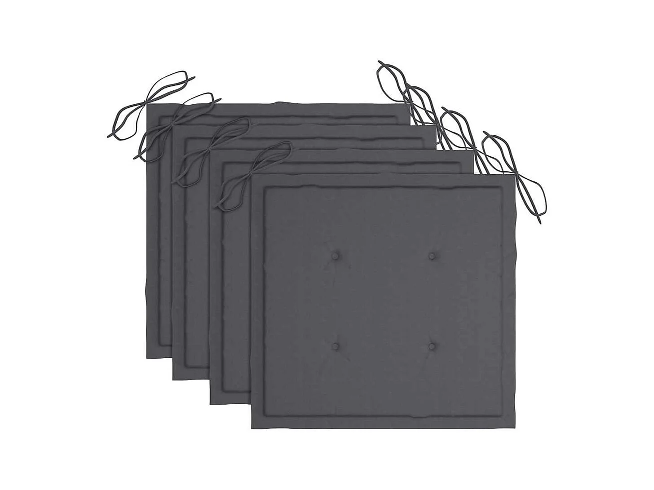 Chaises de jardin 4 pièces avec coussins Bois d'acacia massif