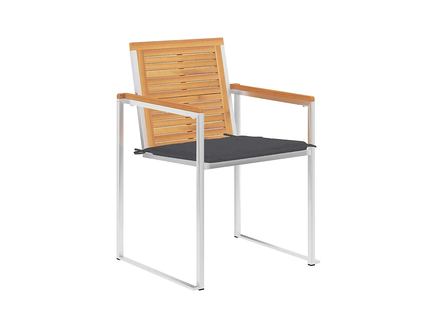 Chaises de jardin 4 pièces avec coussins Bois de teck massif