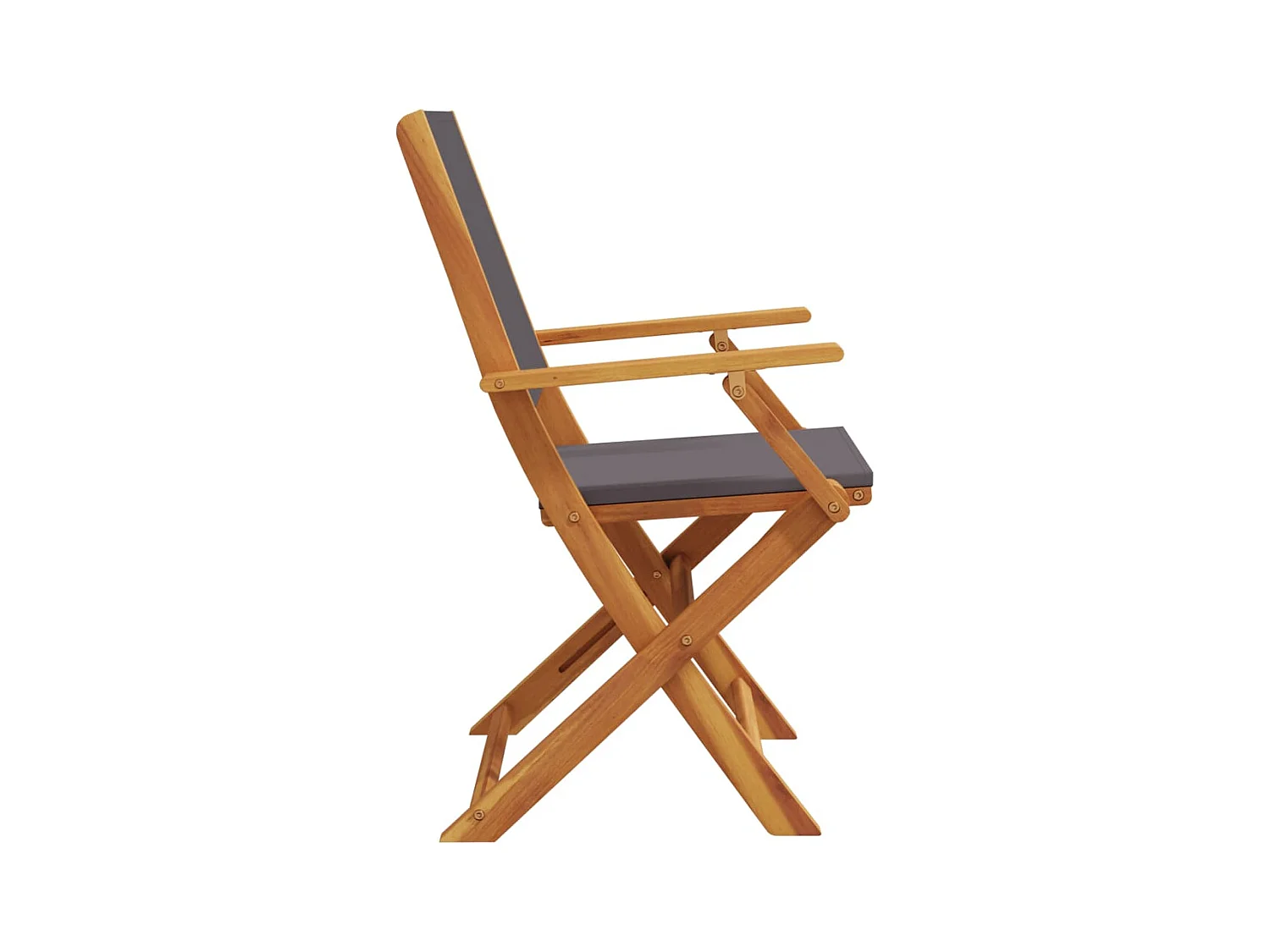 Chaises de jardin pliantes lot de 4 tissu et bois massif