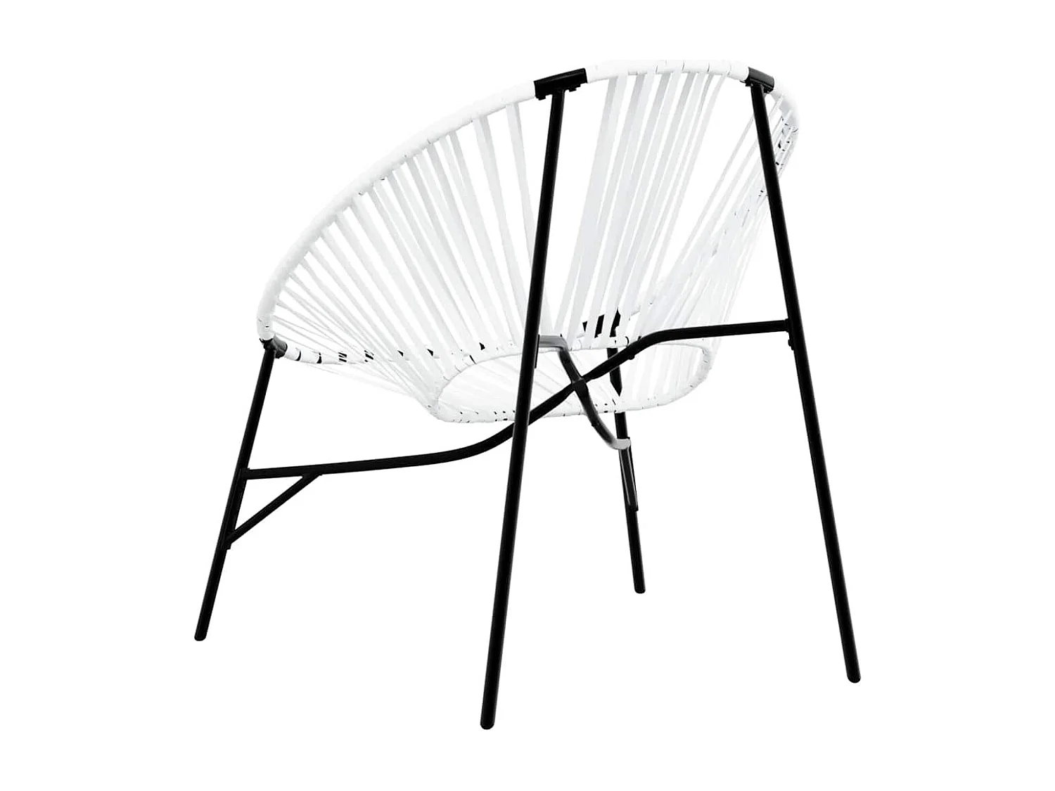Chaise œuf de jardin noir et blanc résine tressée