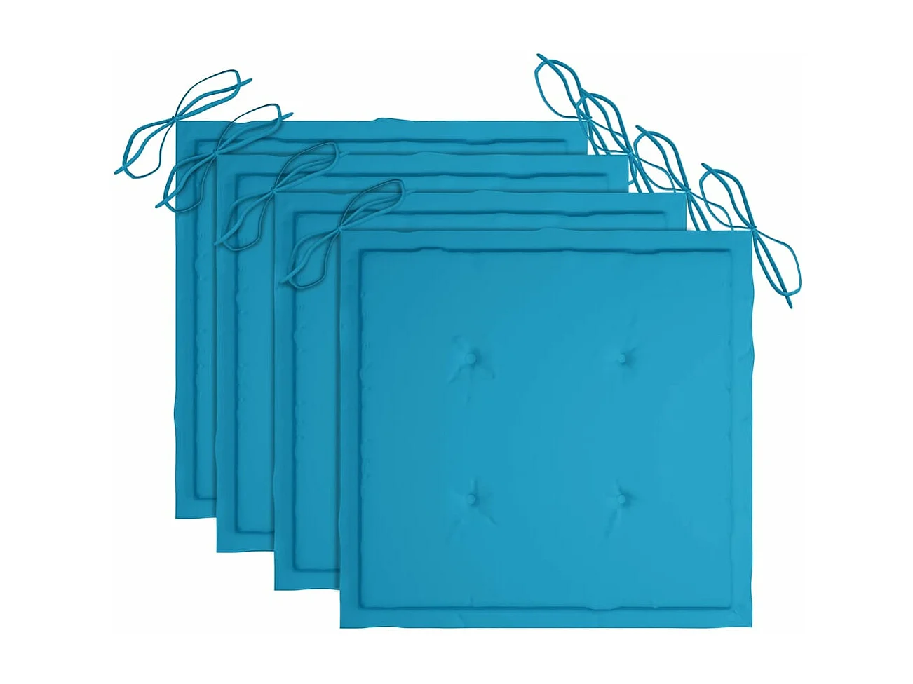 Chaises de jardin 4 pièces avec coussins Bois d'acacia massif