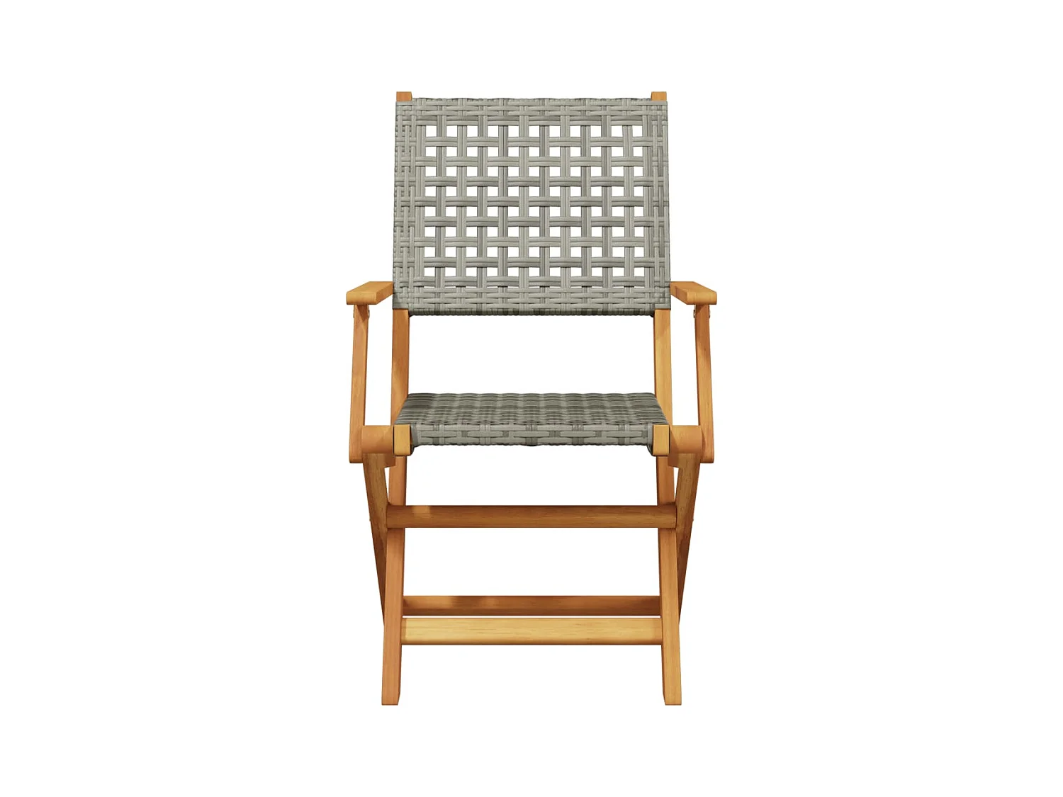 Chaises de jardin pliantes lot de 4 gris poly rotin bois massif