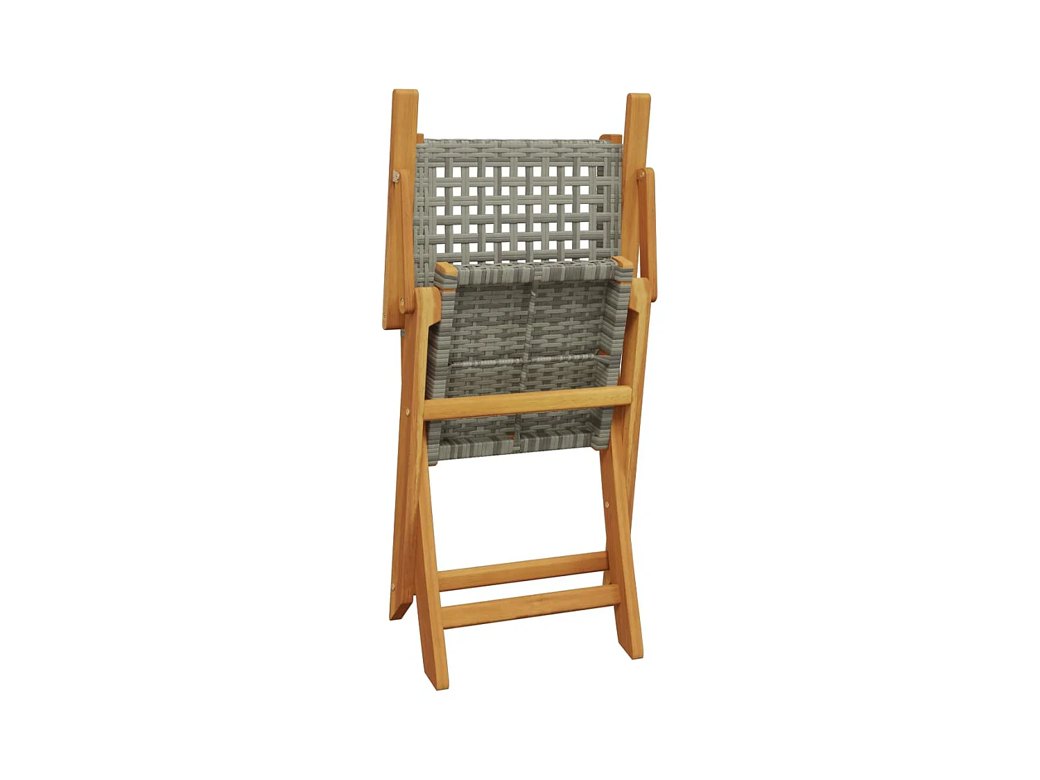 Chaises de jardin pliantes lot de 4 gris poly rotin bois massif