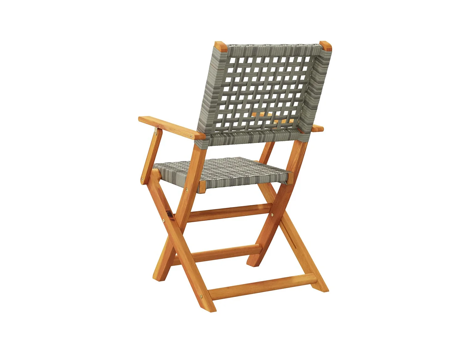 Chaises de jardin pliantes lot de 4 gris poly rotin bois massif