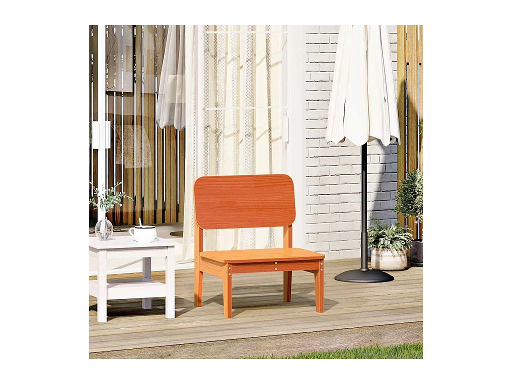 Chaise de jardin cire marron 60x52,5x72 cm bois de pin massif