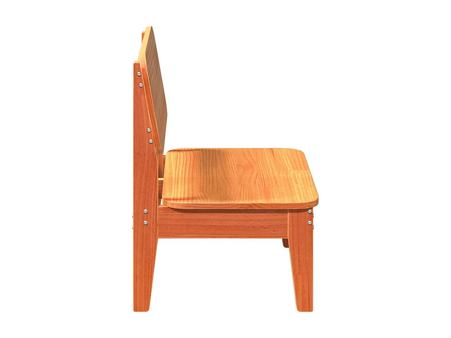 Silla de jardín madera maciza de pino marrón cera 60x52,5x72 cm