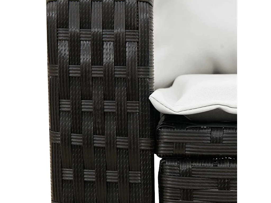 Tuinschommelstoel met kussens poly rattan zwart