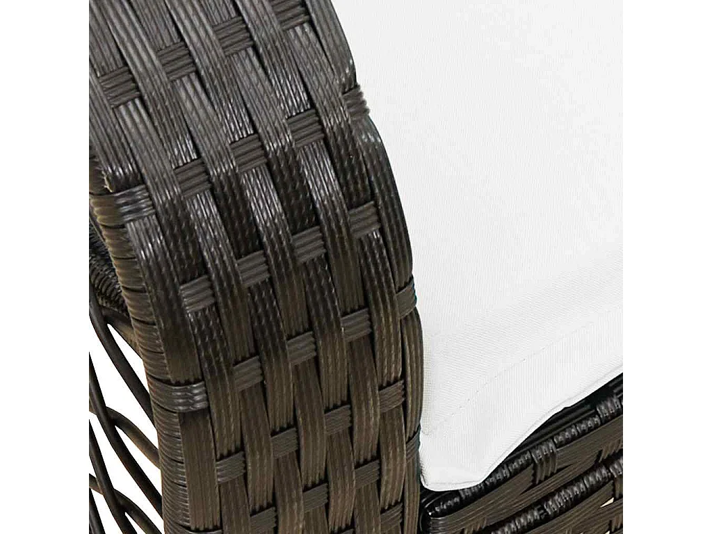 Tuinschommelstoel met kussens poly rattan zwart