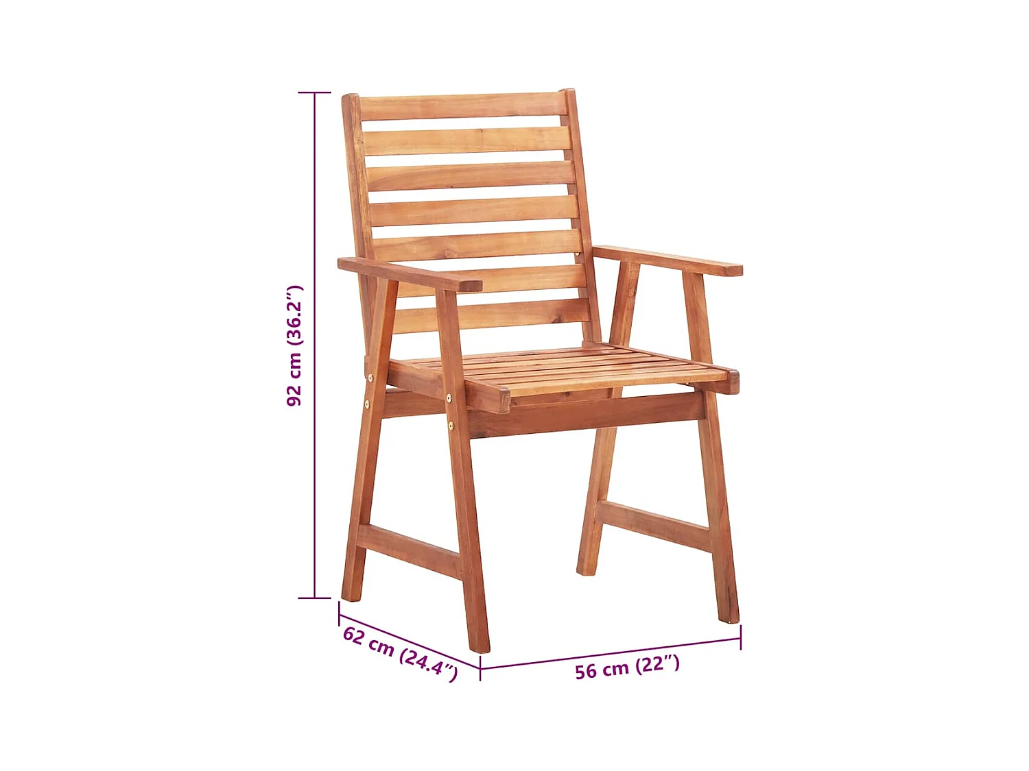 Sillas comedor de jardín 2 unidades madera maciza acacia y cojines