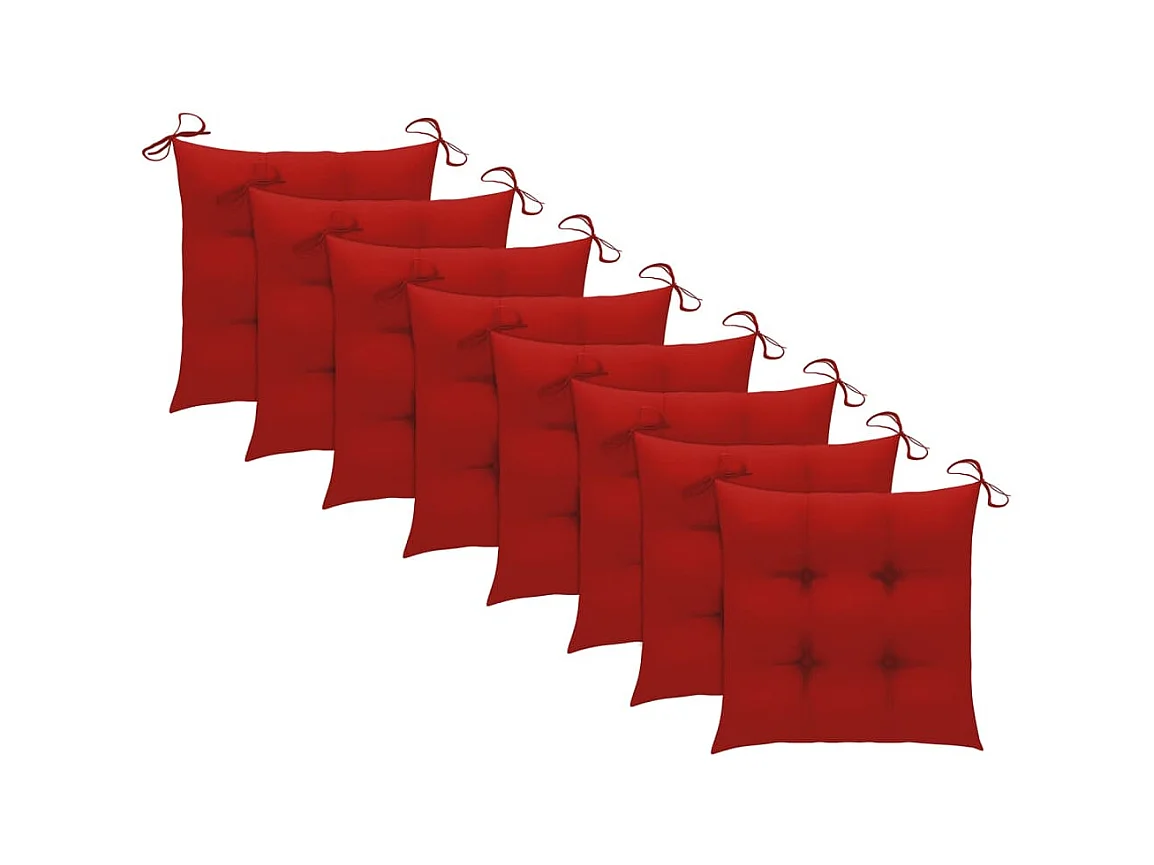 Chaises de jardin 8 pièces avec coussins Bois de teck massif