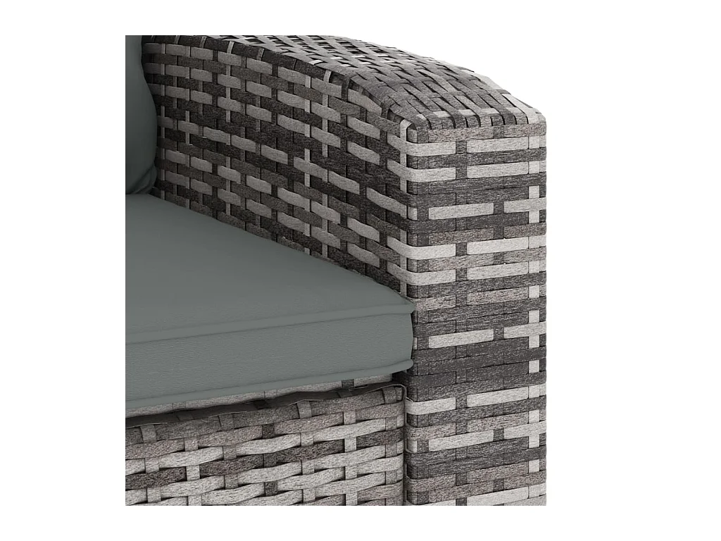 Fauteuil inclinable de jardin avec coussins gris résine tressée