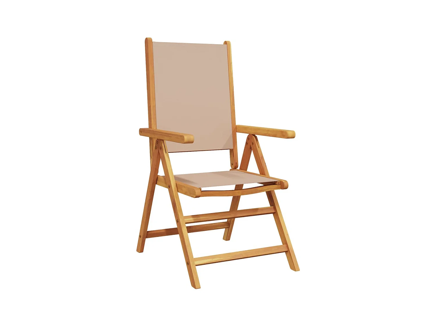 Tuinstoelen 4 st inklapbaar stof en massief hout taupe