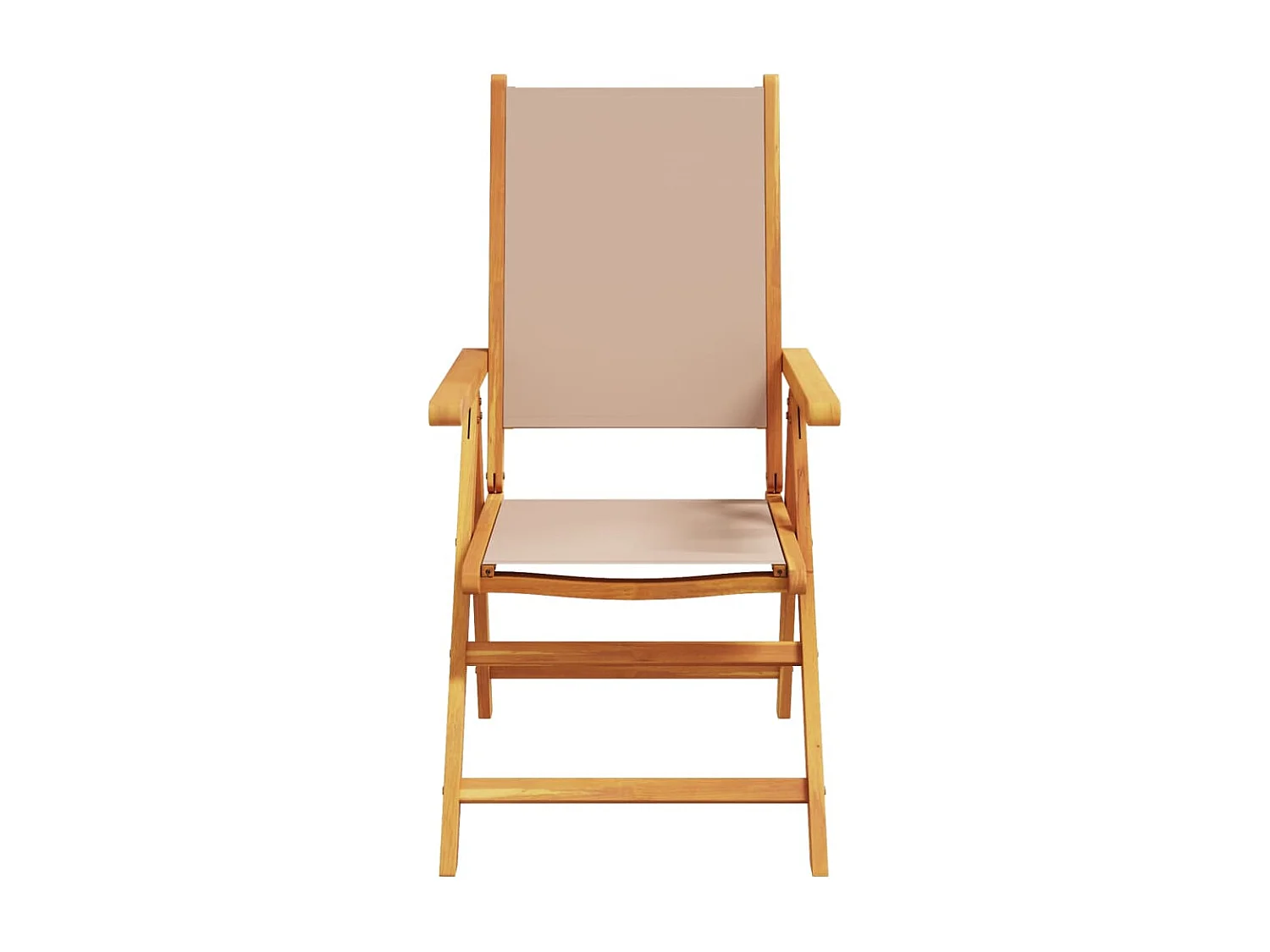 Tuinstoelen 4 st inklapbaar stof en massief hout taupe