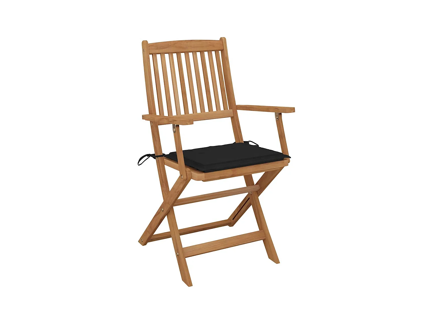 Chaises pliables de jardin 4 pièces avec coussins Bois d'acacia