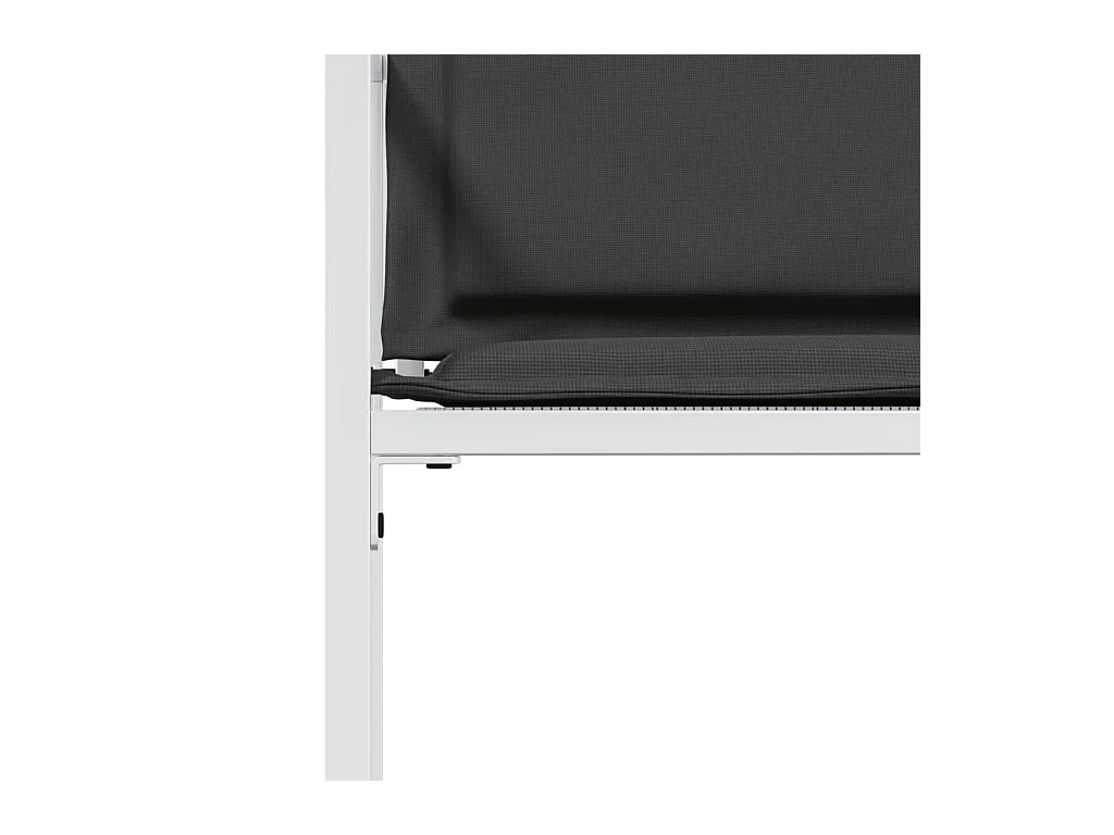 Chaises de jardin avec coussins lot de 4 blanc acier/textilène