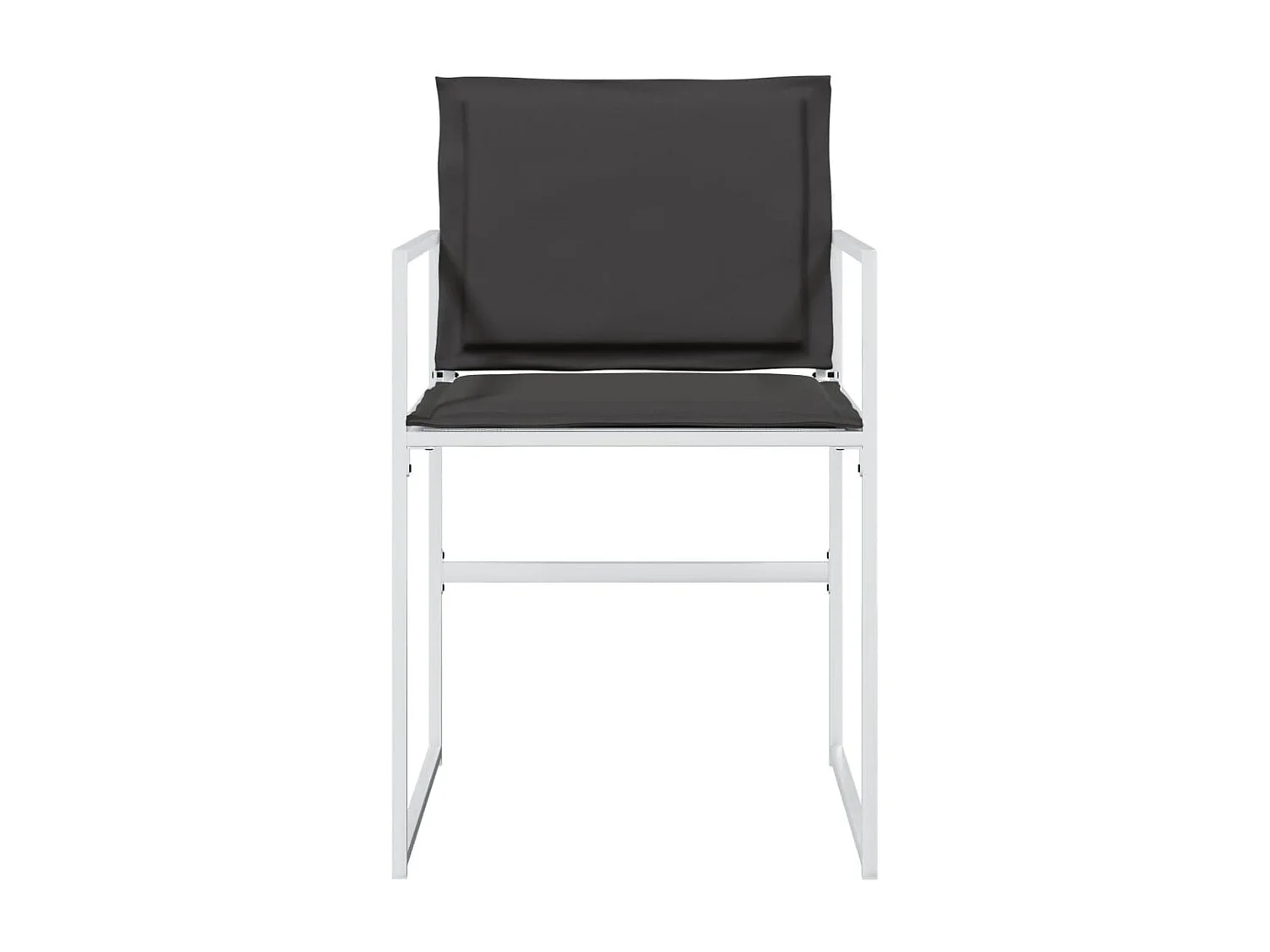 Cadeiras de jardim com almofadões 4 peças aço e textilene branco