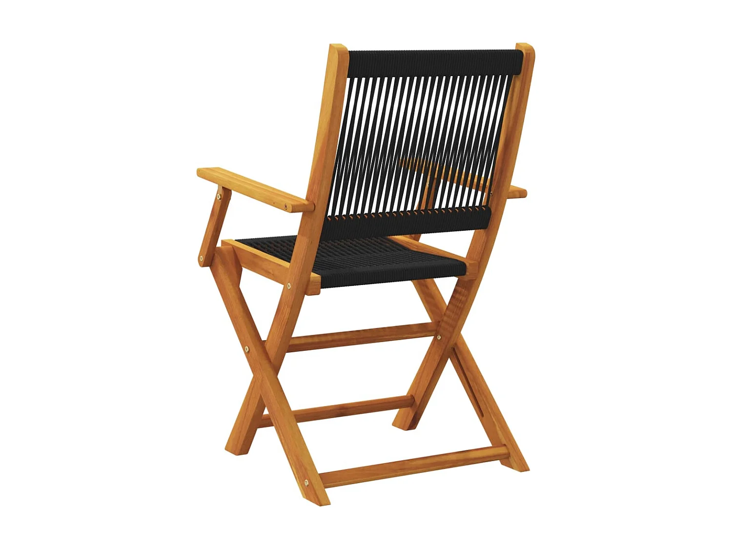 Chaises de jardin pliantes lot de 8 noir bois d'acacia massif