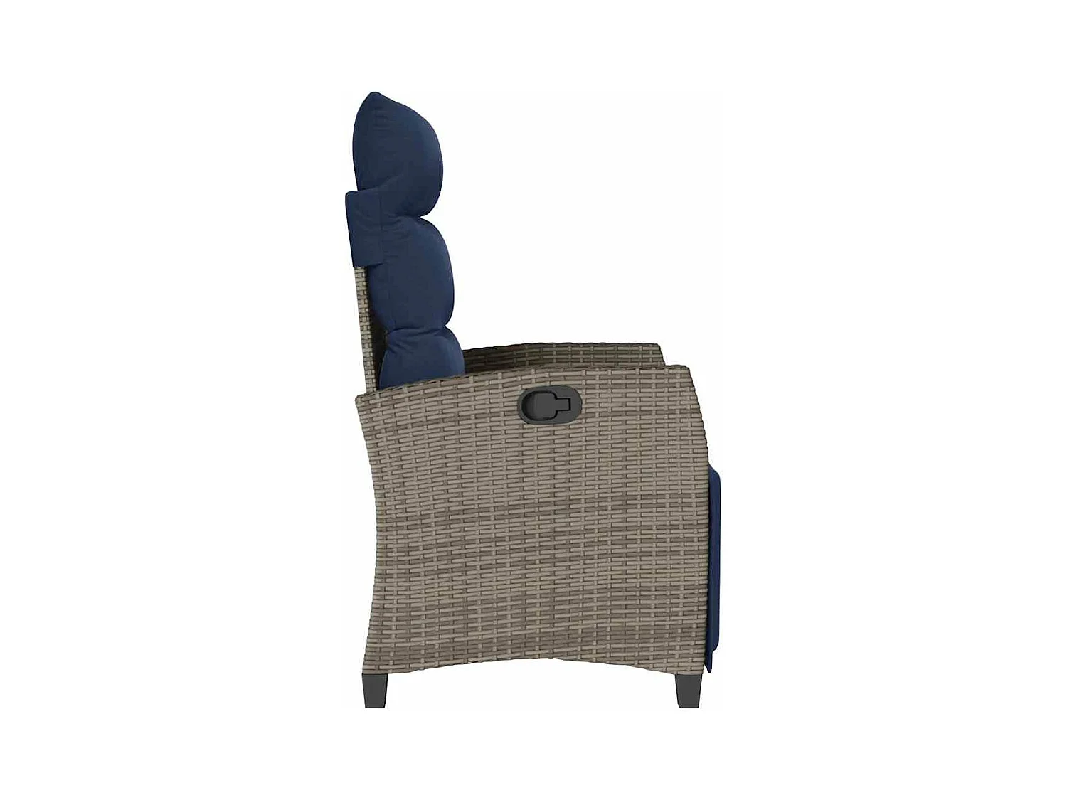 Chaise de jardin inclinable avec table d'appoint gris polyrotin