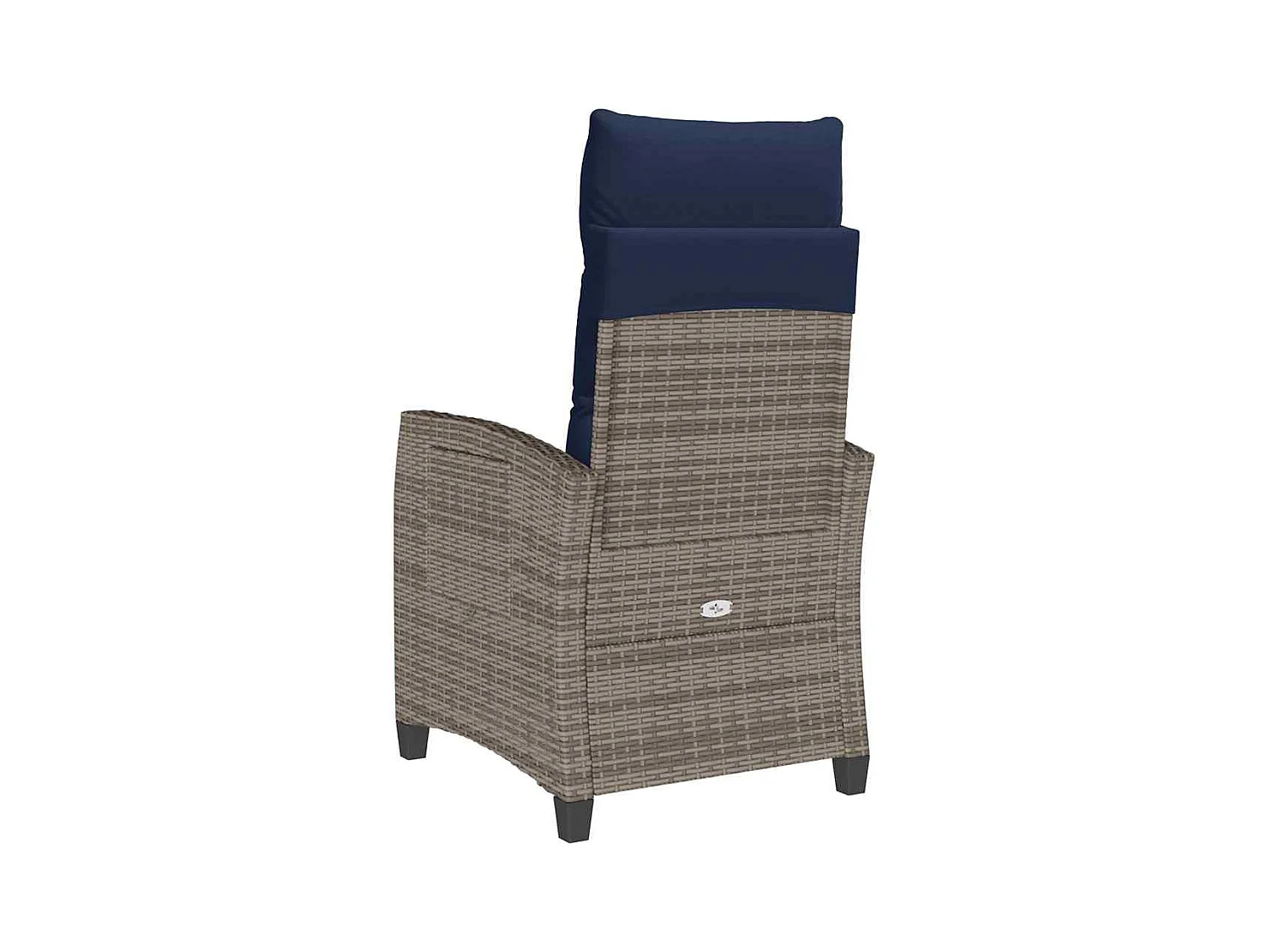 Chaise de jardin inclinable avec table d'appoint gris polyrotin