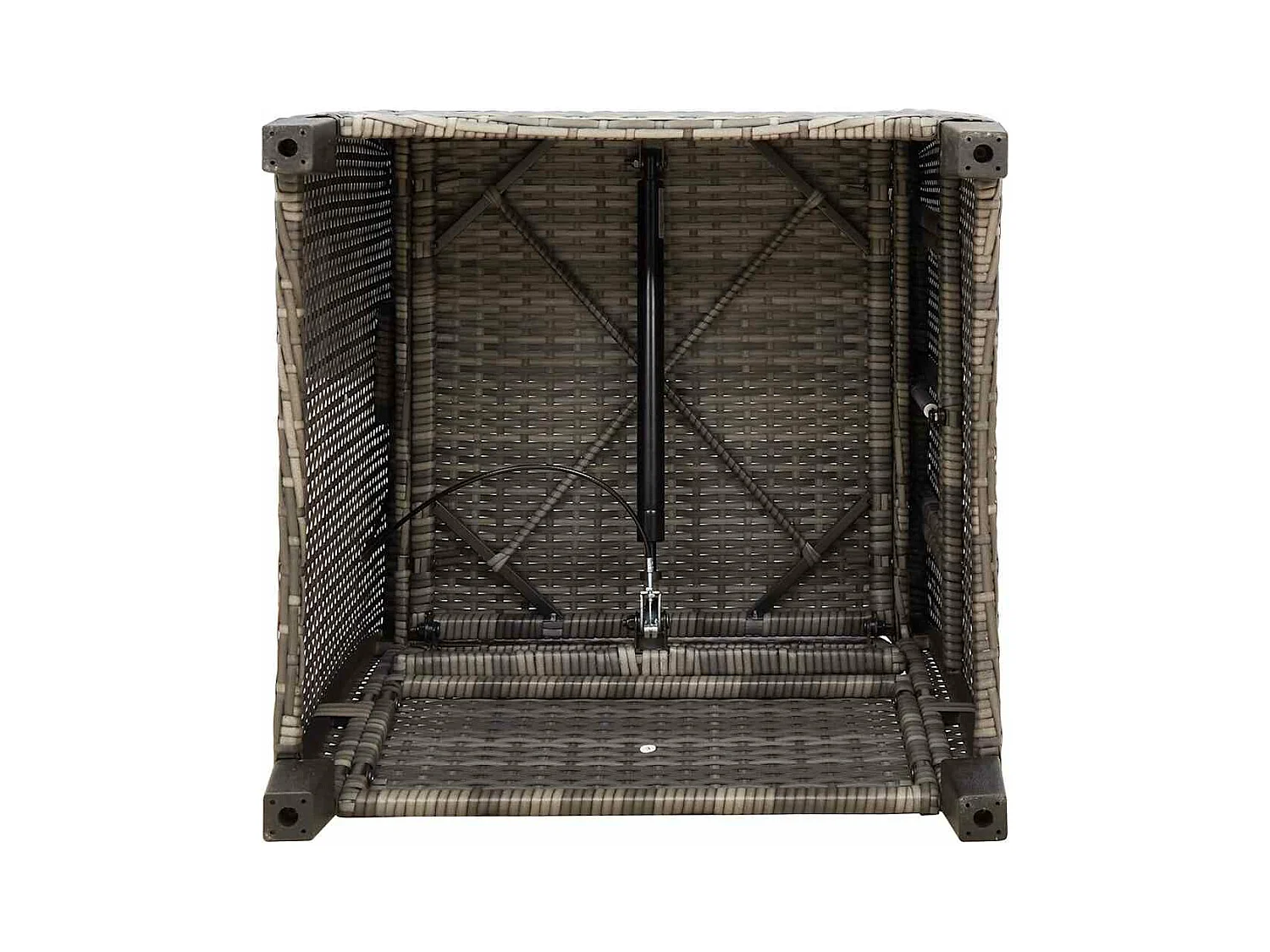 Chaise de jardin inclinable avec table d'appoint gris polyrotin