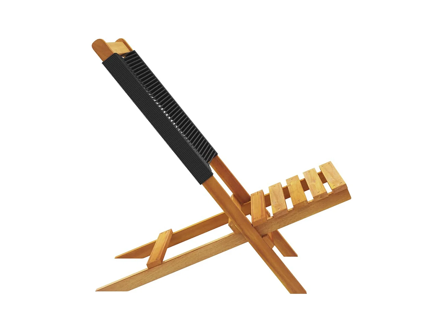 Chaises de jardin pliantes lot de 8 noir bois d'acacia massif