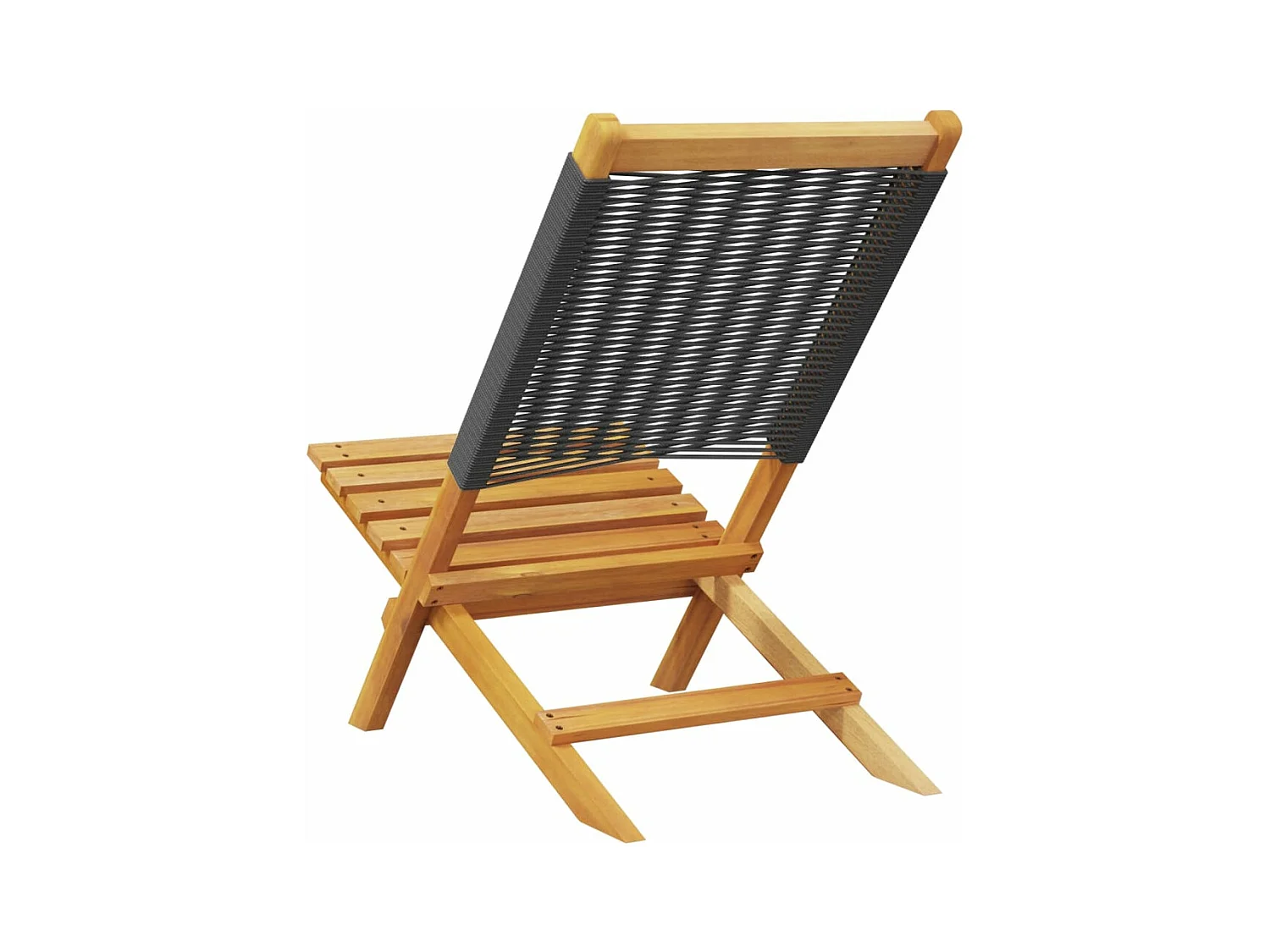Chaises de jardin pliantes lot de 8 noir bois d'acacia massif