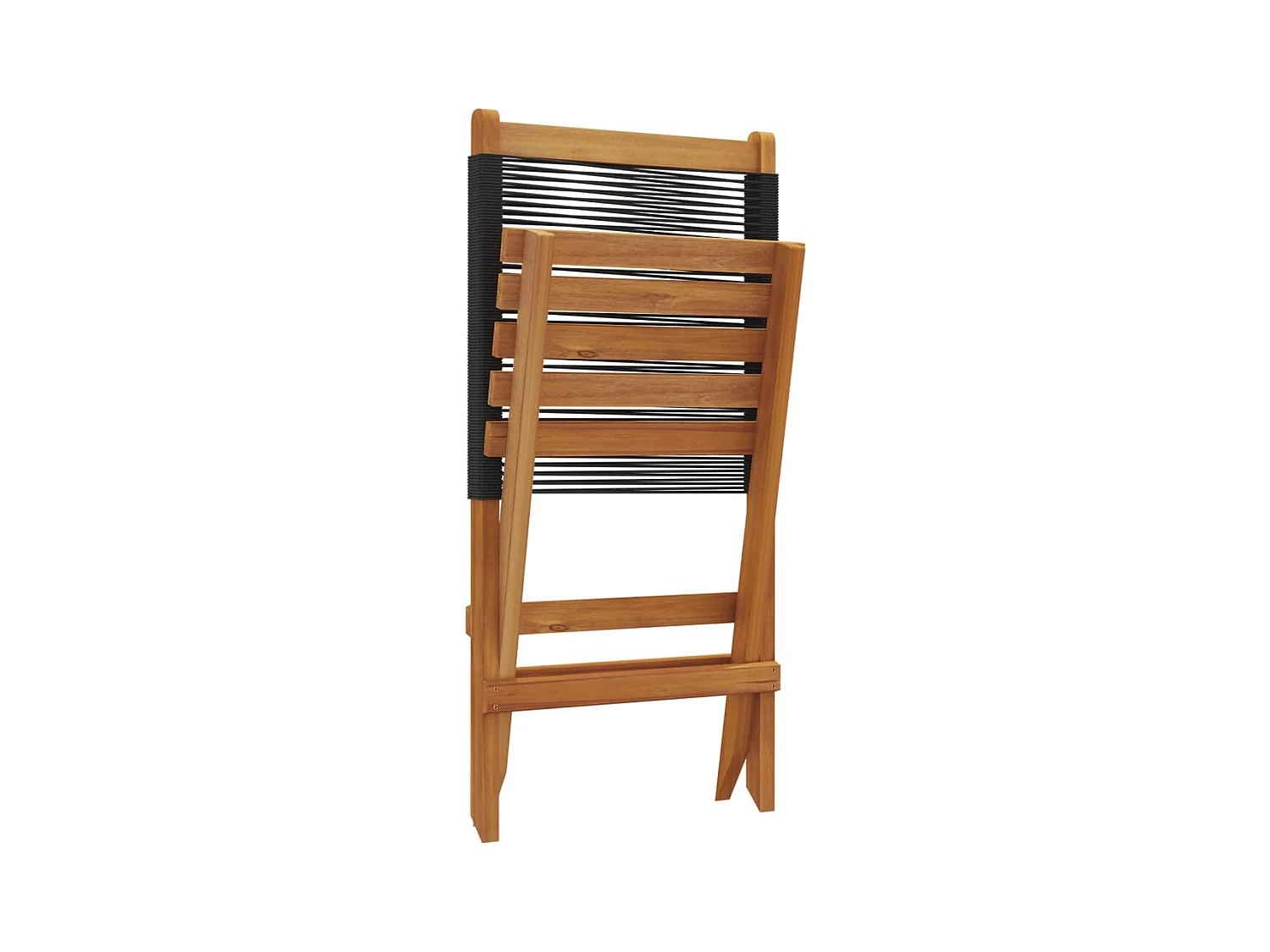 Chaises de jardin pliantes lot de 8 noir bois d'acacia massif