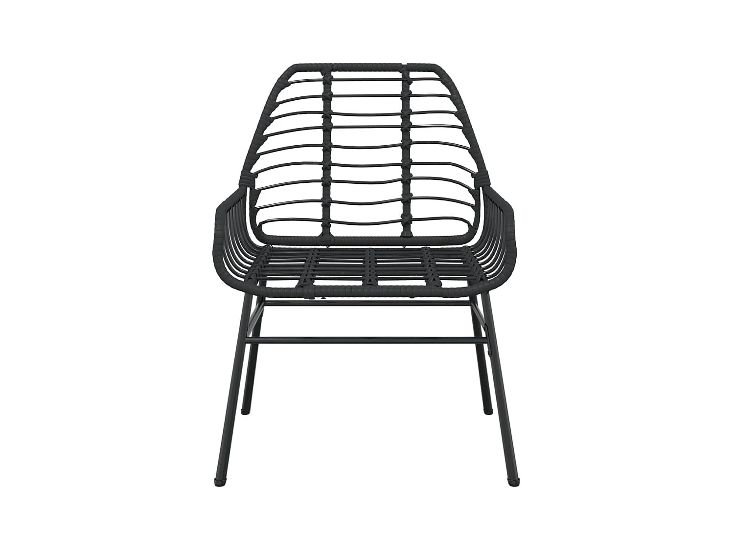 Chaises de jardin 2 pièces Noir Résine tressée