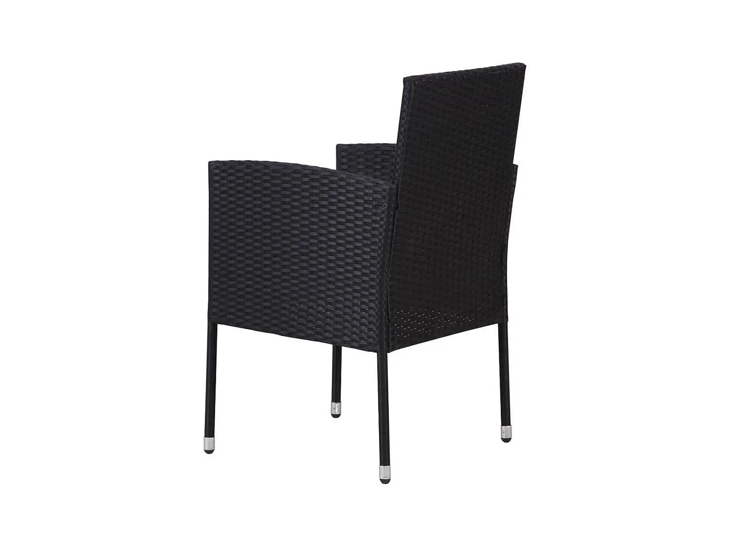 Chaises de jardin coussins blanc crème 2 pièces noir résine tressée