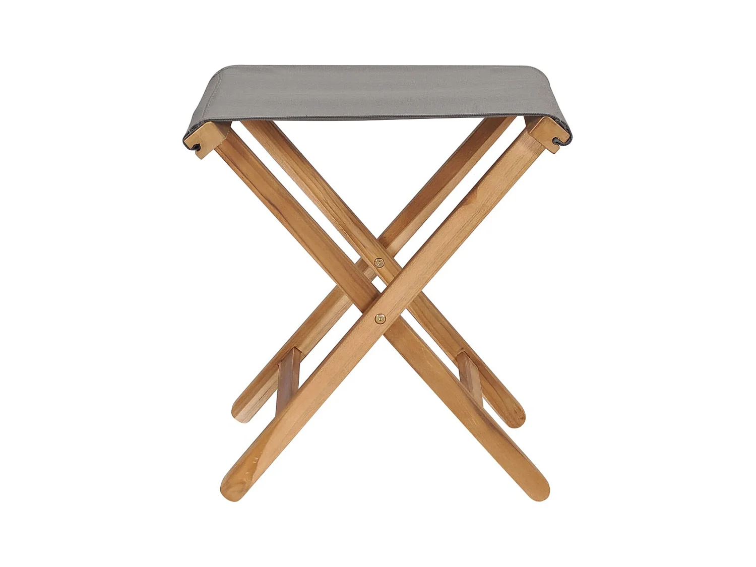 Chaises pliables 2 pièces Bois de teck solide et tissu Gris foncé