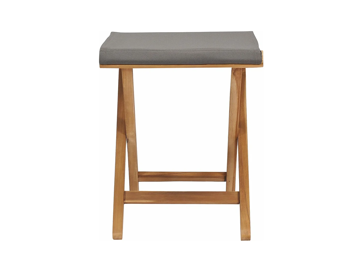 Chaises pliables 2 pièces Bois de teck solide et tissu Gris foncé