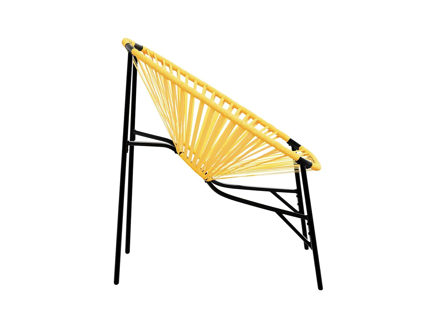 Lot de 3 Chaise de jardin noir et jaune résine tressée