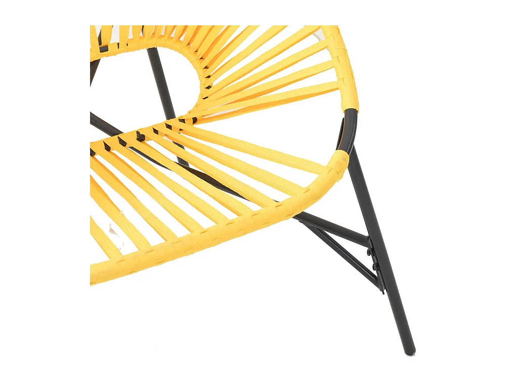 Lot de 3 Chaise de jardin noir et jaune résine tressée