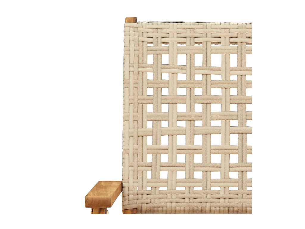 Tuinstoelen 4 st inklapbaar poly rattan en massief hout beige