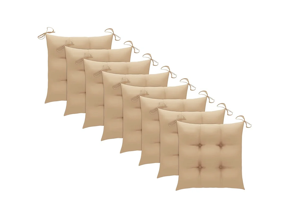 Chaises de jardin 8 pièces avec coussins Bois d'acacia solide