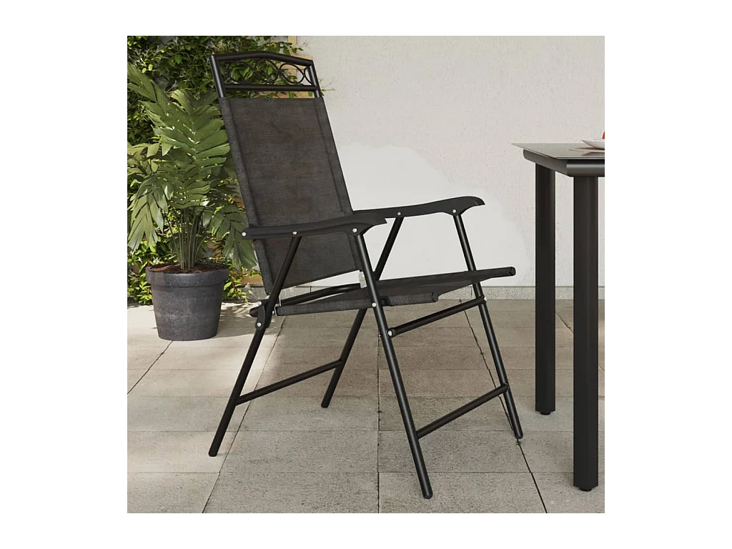 Chaises de jardin pliables lot de 8 en acier et textilène