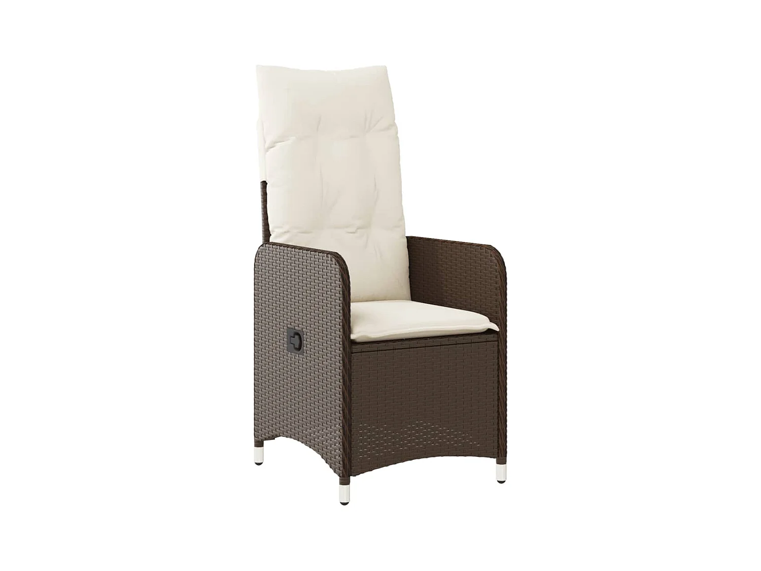Chaise inclinable de jardin avec coussins marron résine tressée