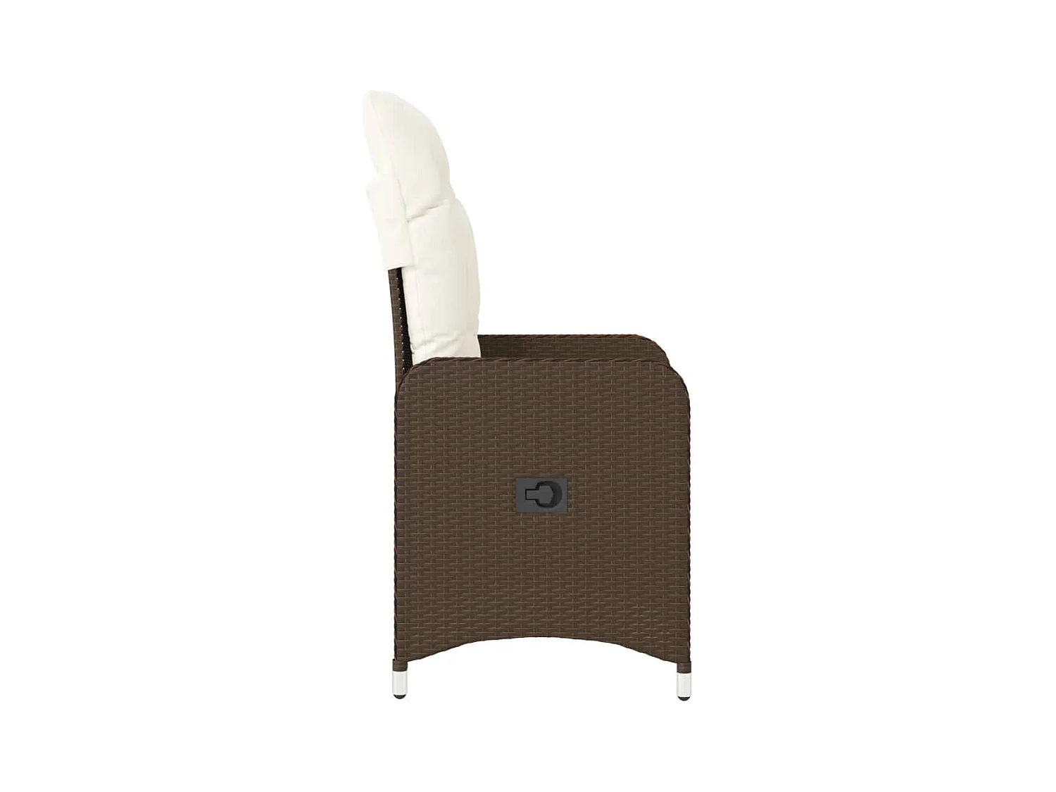 Chaise inclinable de jardin avec coussins marron résine tressée