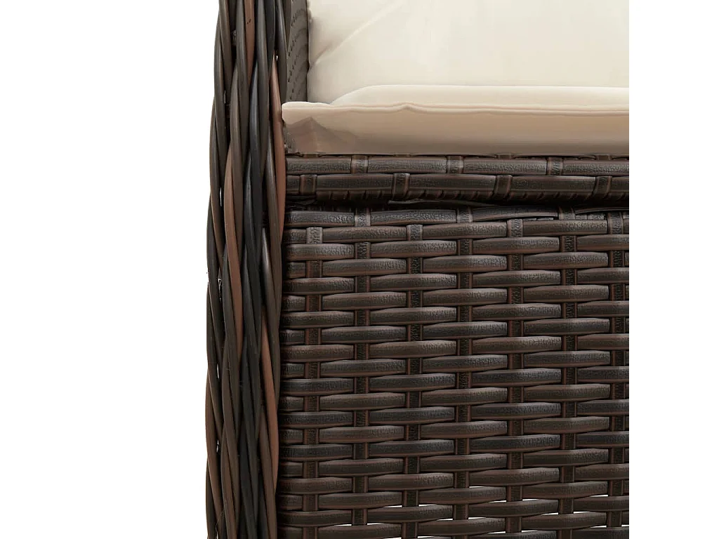 Chaise inclinable de jardin avec coussins marron résine tressée