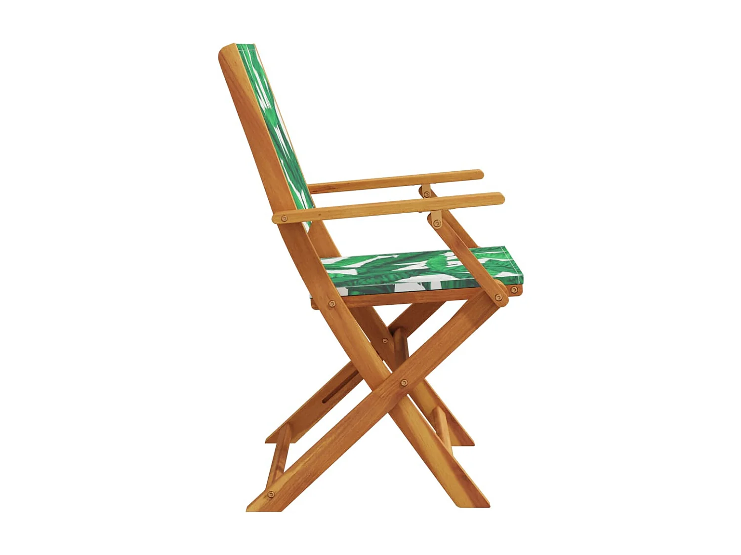 Chaises de jardin pliantes lot de 8 vert tissu et bois massif