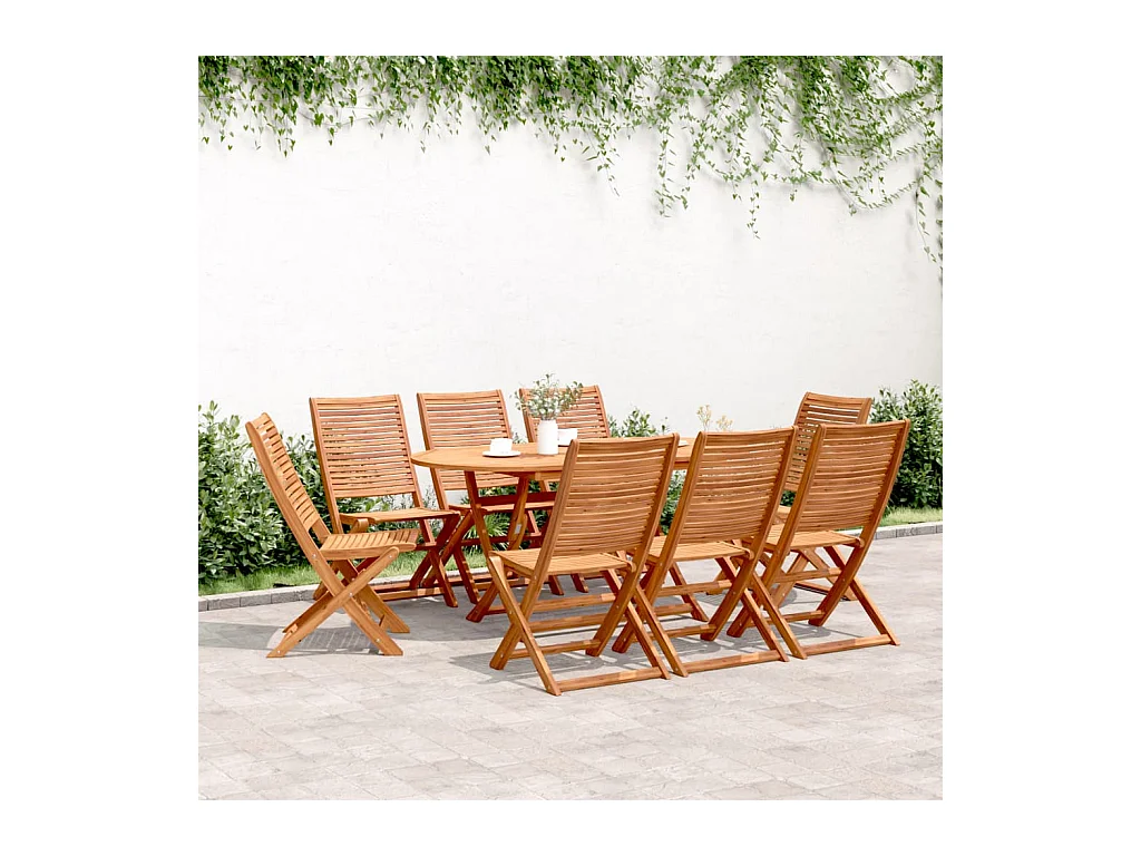 Chaises de jardin pliantes lot de 8 51x66x95 cm bois d'acacia
