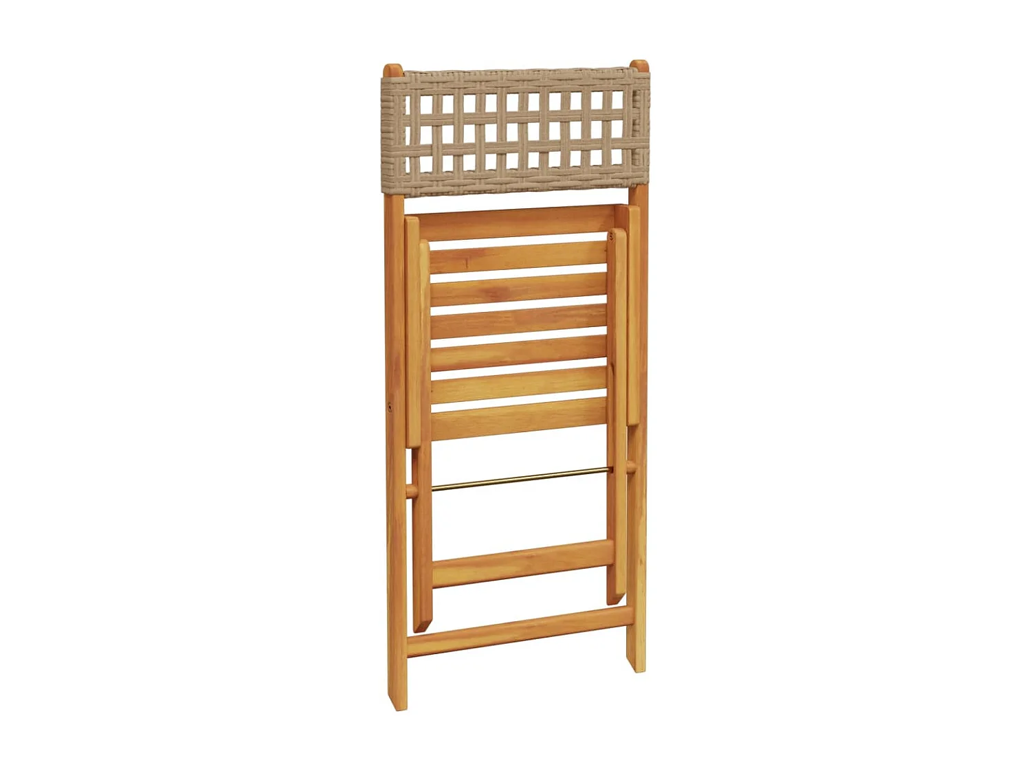 Chaises de jardin pliantes lot de 4 beige rotin et bois massif