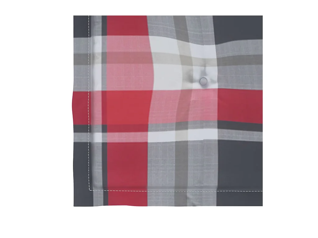 Chaises de jardin et coussins à carreaux rouge 4 pièces Teck massif