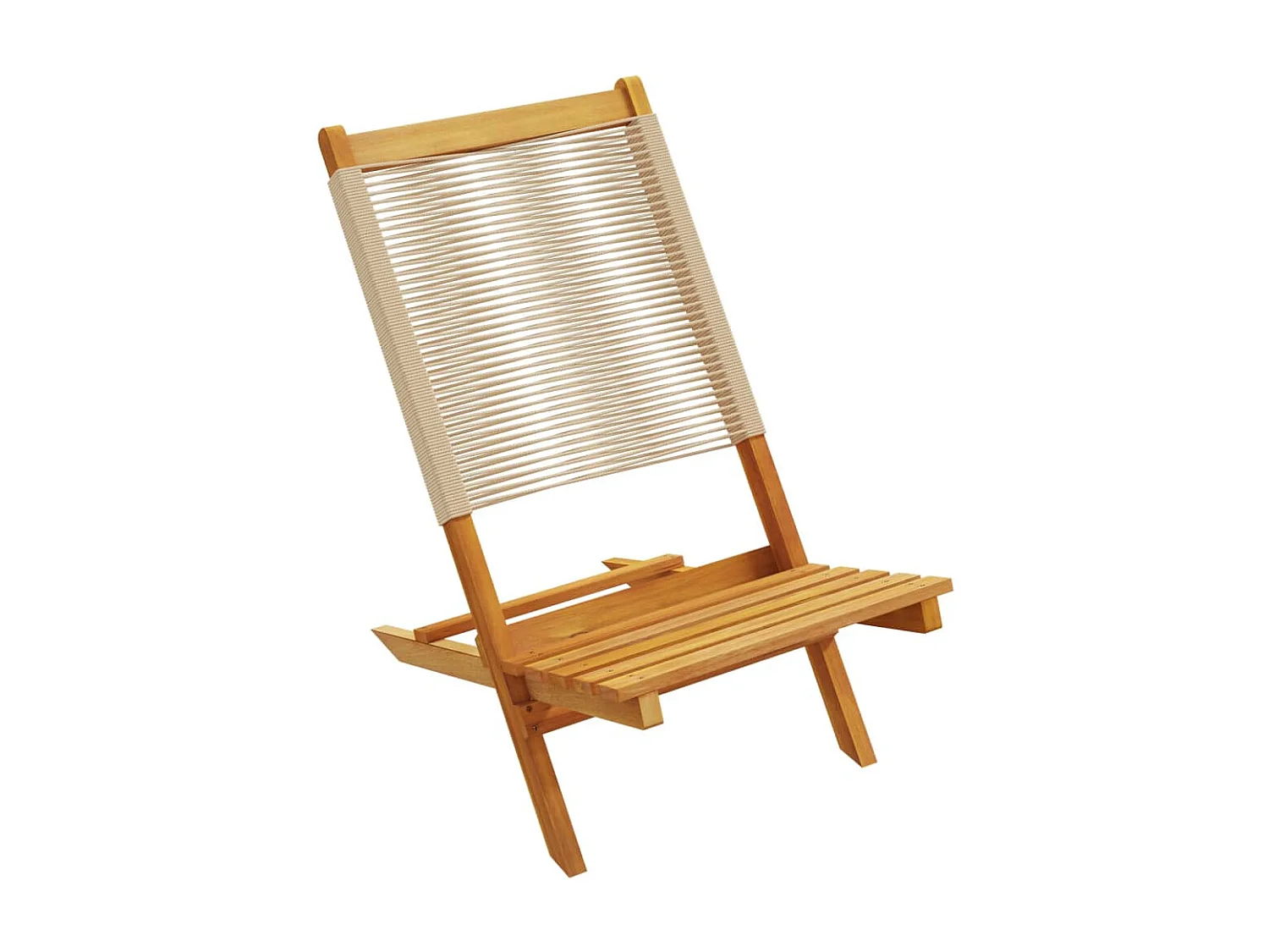 Chaises de jardin pliantes lot de 4 beige bois d'acacia massif