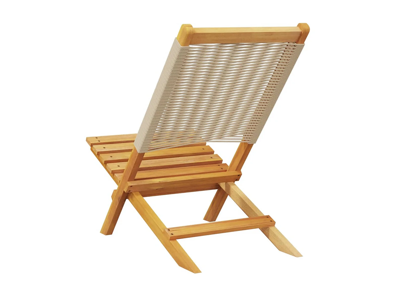 Chaises de jardin pliantes lot de 4 beige bois d'acacia massif