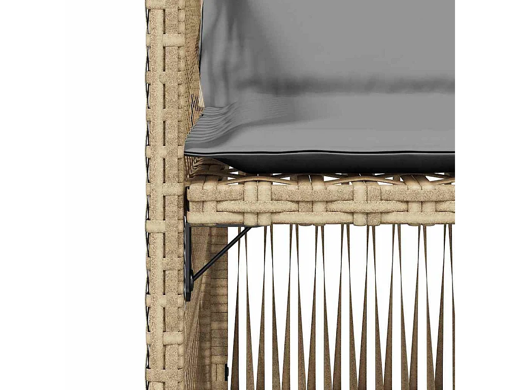 Chaises de jardin avec coussins lot de 4 mélange beige