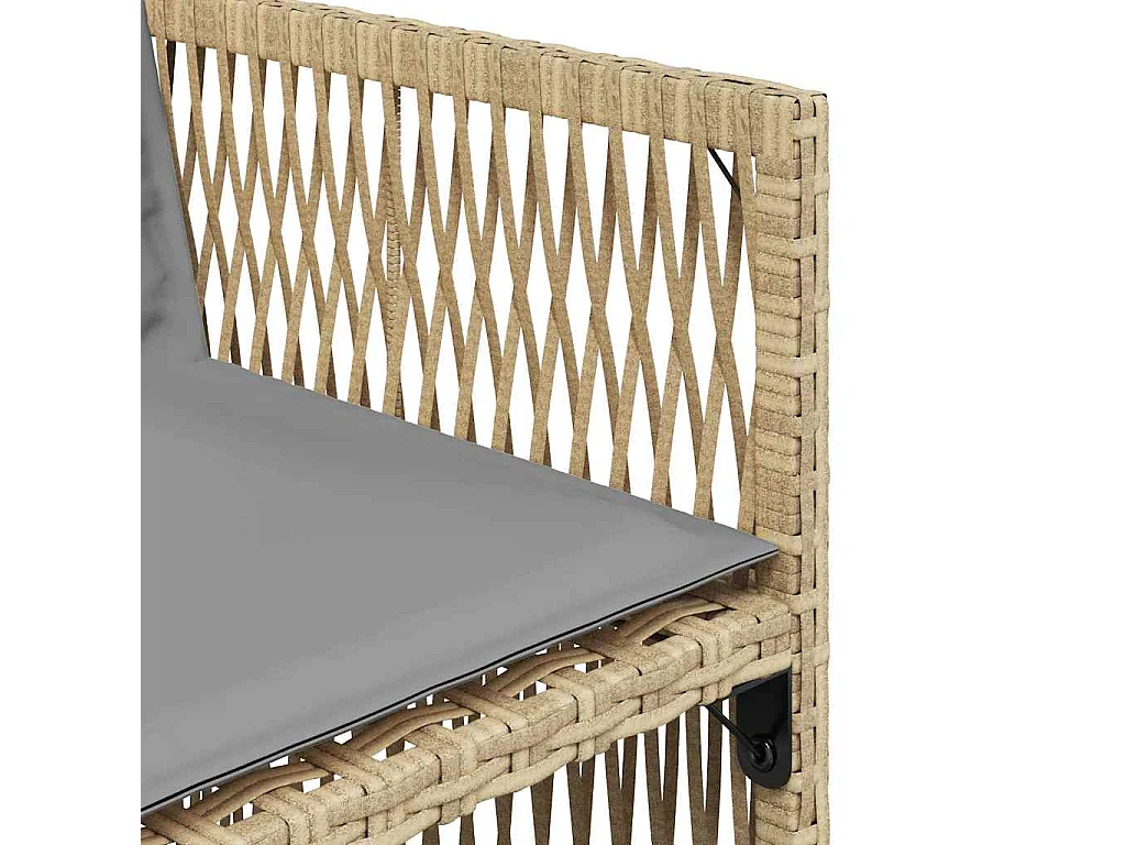 Chaises de jardin avec coussins lot de 4 mélange beige